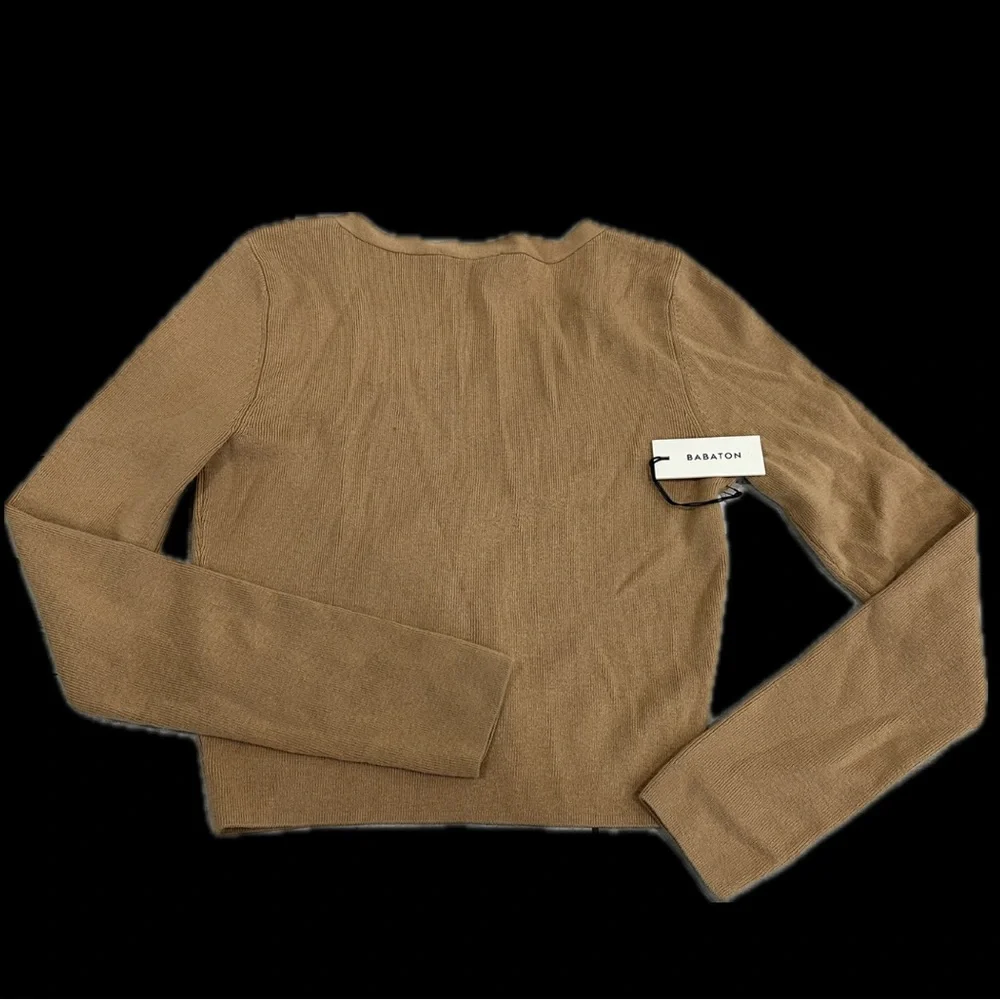 ARITZIA BABATON Georgia Cardigan NWT | Wool Cotton Blend in Classic Tan - Size S - Picture 3 of 8